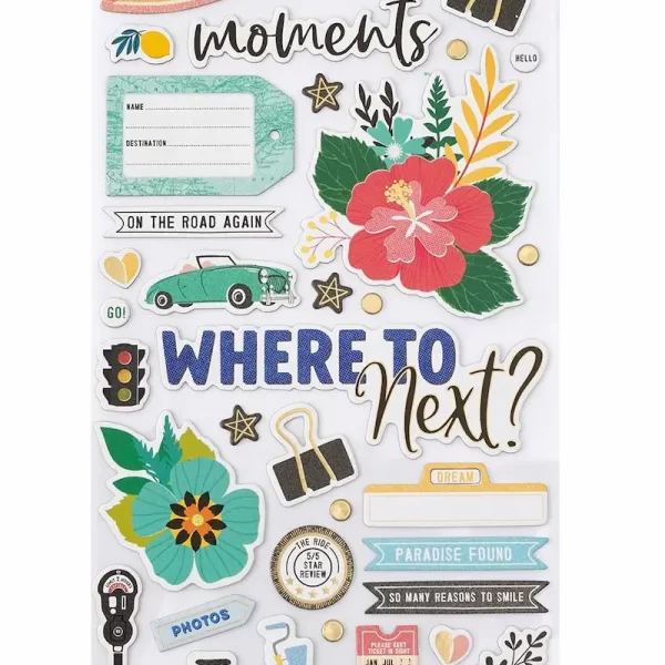 Pegatinas Thickers Phrase Happy Life Chipboard