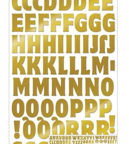 Sticko Alphabet Stickers Gold Foil Motter Medium