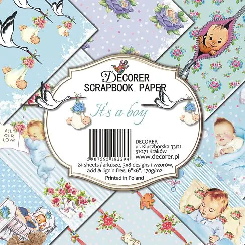 Pad 6x6" Decorer 24 Papeles it´s a Boy