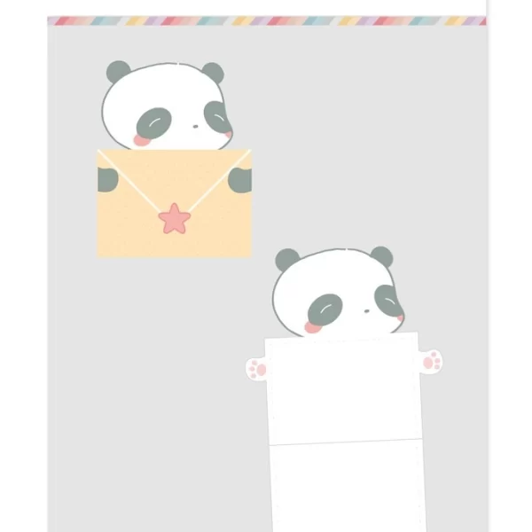 Troquel Tarjeta Panda CHIBI EN EL BOSQUE