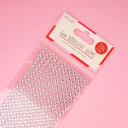 Dovecraft Adhesive Gems Silver 6 mm
