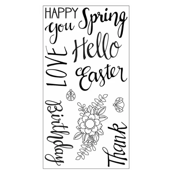 Sizzix Clear Stamps By Lynda Kanase Spring Phrases