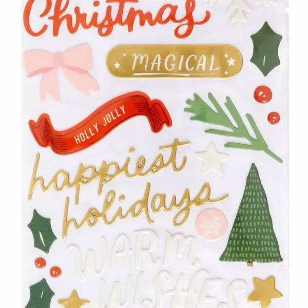 Pegatinas Mittens and Mistletoe Thickers Phrases All Is Bright