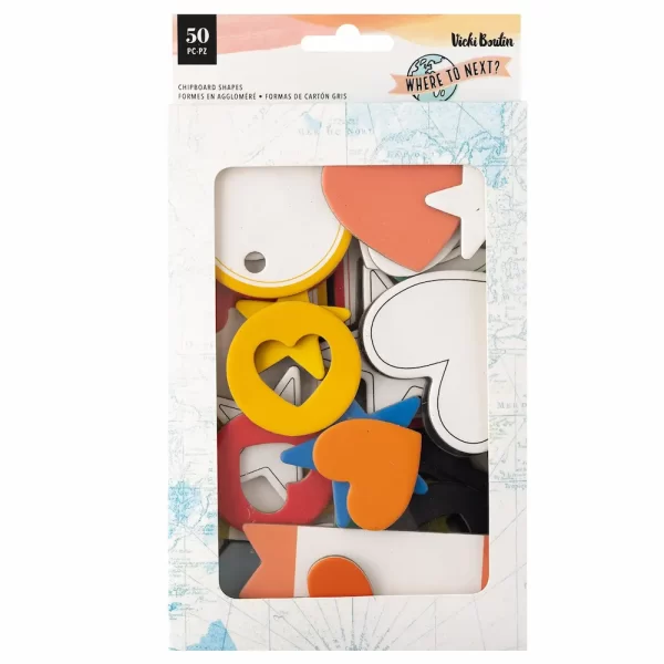 Vicki Boutin Where To Next Collection Embellishments Mixed Chipboard Shapes