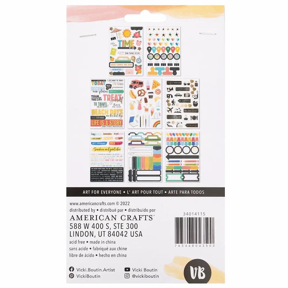 Vicki Boutin Where To Next Collection Sticker Book with Gold Foil Accents - Imagen 3